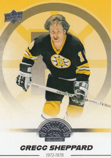 řadová karta GREGG SHEPPARD 23-24 UD Boston Bruins Centennial číslo 10